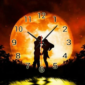 

Lovely Moon Wall Art Clock Decal DIY Diamond Embroidery Wall Watch Safe Novelty Home Decoration Kids Clocks Home Decor
