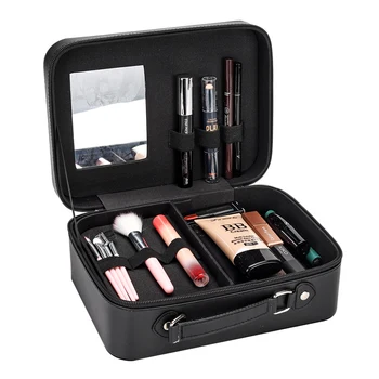 

Cosmetic bag, Makeup artist case, PU leather make-up box with mirror