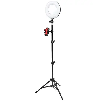 

22Cm Ring Light Photography LED Selfie Lighting & Mirror with Height 105Cm Tripod for Makeup Video Live Stream