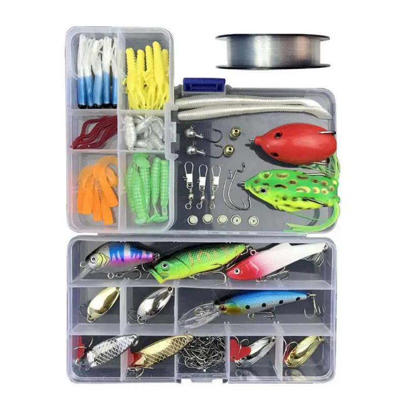  Fishing Bait Set Fake Lure Full Swimming Lure Sequin Luminous Hard Fishing Gear Set Artificial Fish