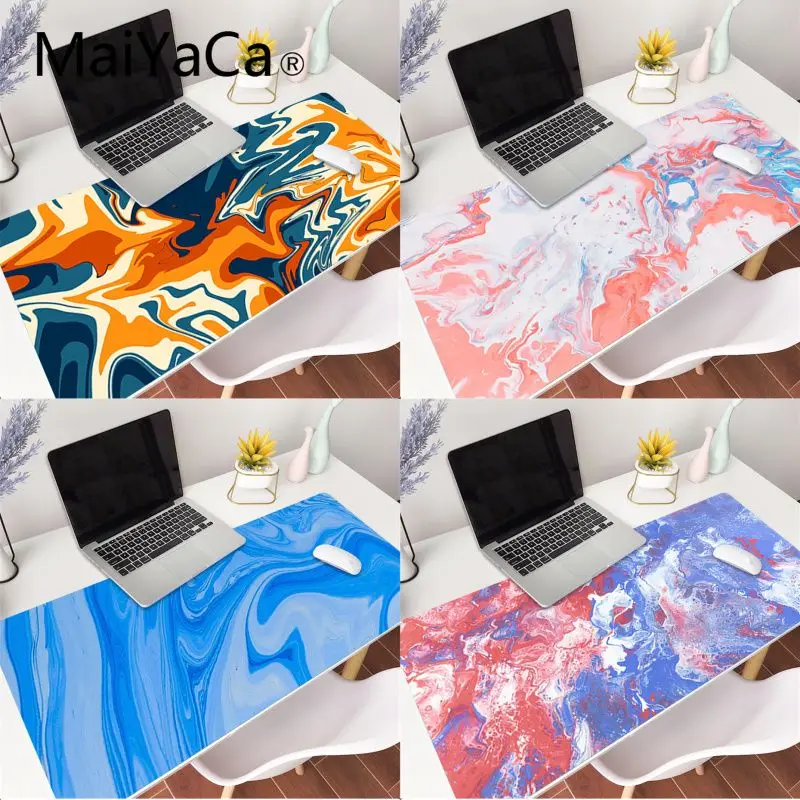 

MaiYaCa Funny paint liquid Large Gaming Mouse Pad Gamer Solid Color Locking Edge Keyboard Mouse Mat Gaming Desk Mousepad