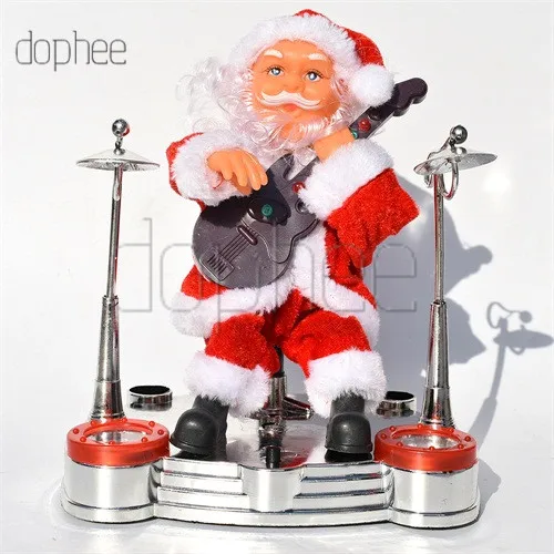 dophee Christmas New Gift Electric Piano Musical Toy Santa Claus Doll Christmas Decoration for home - Цвет: Guitar