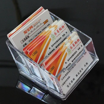 

2/3Tier Plastic Desktop Desk Shelf Box Storage Acrylic Business ID Card Desk Stand Holder Display Office School Stationery New