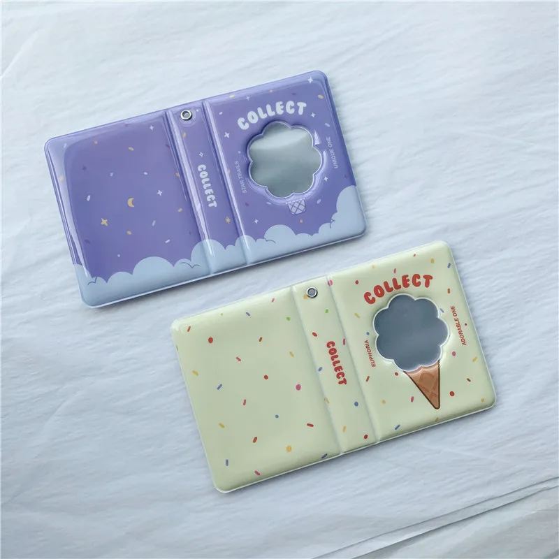 SKYSONIC 3" Cute Album With 20pcs Sleeves Bags Ice Cream Kpop Storage Card Bag Postcards Idol Collect Organizer 4