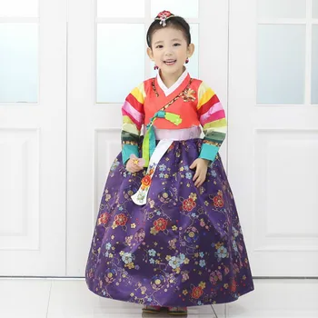 

HOT Sale Girl Korean Traditional Costume Children Minority Folk Ancient Korea Hanbok Kids Show Stage Dance Clothing Asian Dress