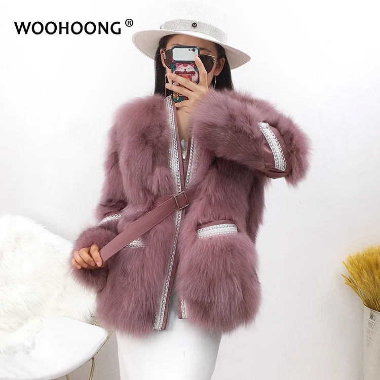 

Winter New Real Fox Fur Coat Diamond Fashion Luxury Leather Grass Jacket Female Warmth And Thickening Fashion Korean Version