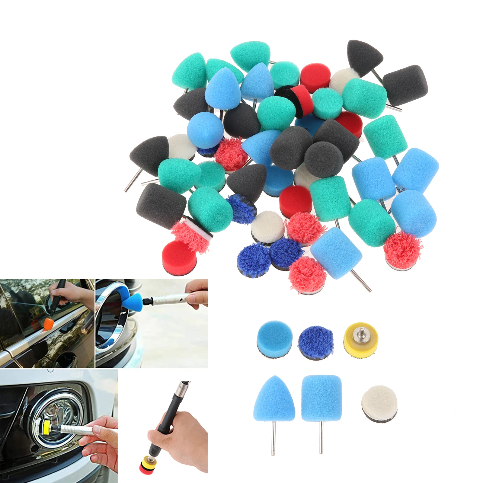 Door Handles Fog and Brake Lights Mini Car Polishing Pad Kit 61PCS/ Set Car Detailing Drill Polish Pads Auto Polisher Machine Set for Car Headlights Door Handles Fog and Brake Lights Mini Car Polishing Pad Kit 61PCS/ Set Car Detailing Drill Polish Pads Auto Polisher Machine Set for Car Headlights