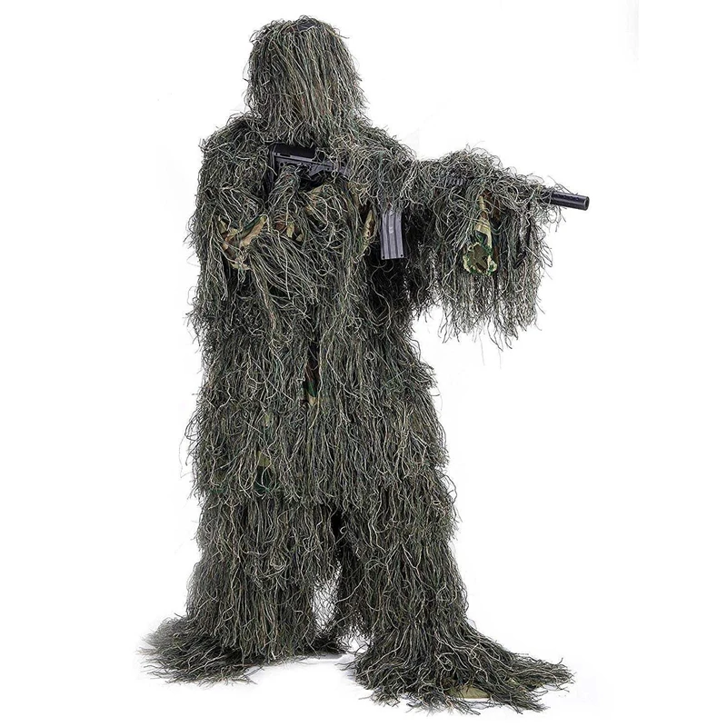 Ghillie костюм 3D 4-Piece с сумкой камуфляж охота лес лесной