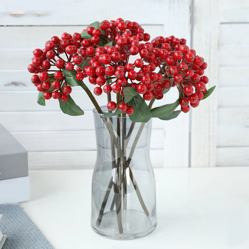 

Artificial Berries Flower Christmas Fruit Fake Berry And Small Foam Flowers Decoration Wedding Home Table Plant Arrangment