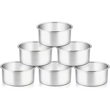 

4 Inch Cake Pan,6 Piece Mini Cake Pan Round Tier Baking Cake Pans Set for Baking Steaming,Baking Round Cake Pan