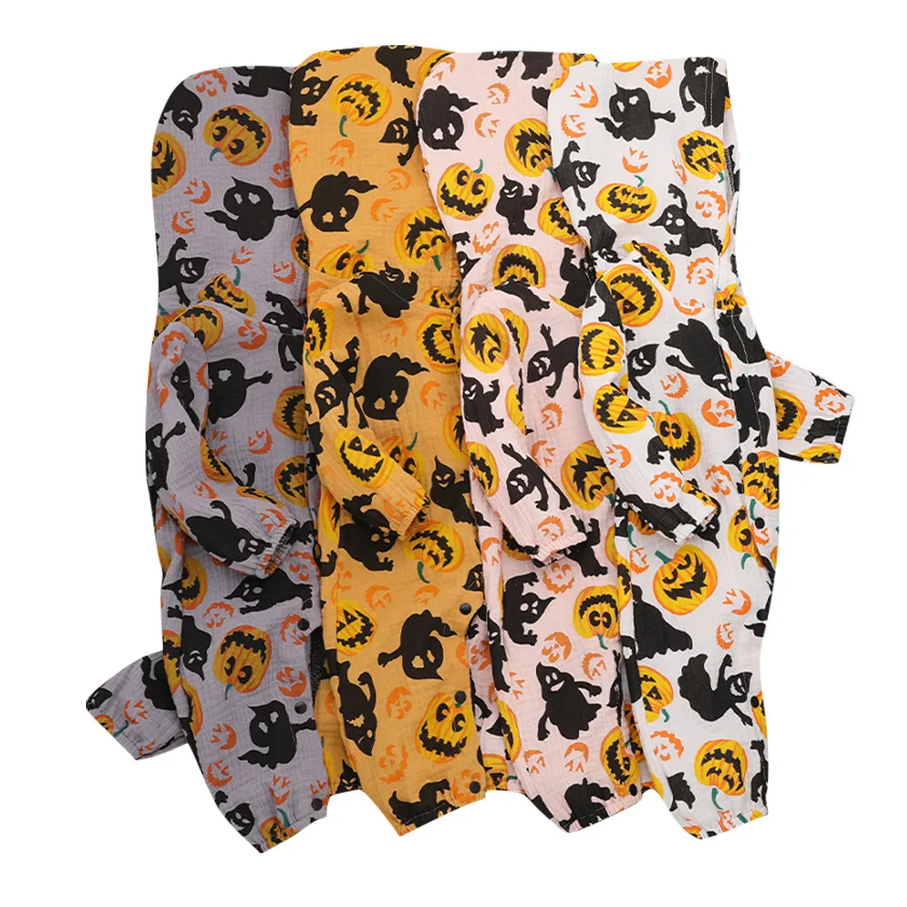 Детский комбинезон для новорожденного, для малыша, для мальчика, девочки, Хэллоуин, с капюшоном, комбинезон с изображением тыквы