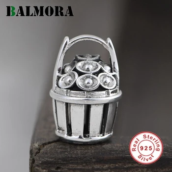 

BALMORA Original 925 Pure Silver Bracelet Accessory For Women Men Silver Ingot Pendant Accessory Daily Wear Jewelry Best Gift