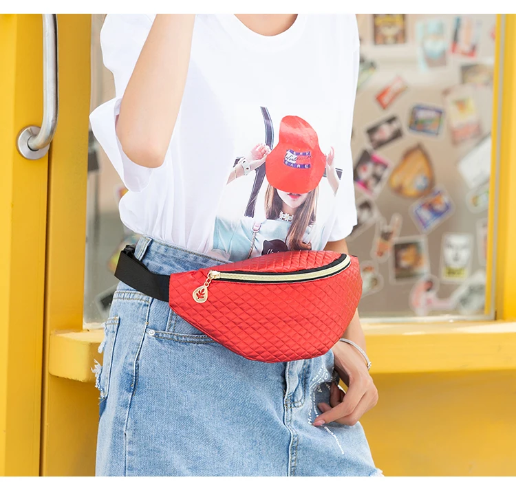 Fanny Pack Women PU Leather Laser Waist Pouch Waterproof Sports Running Belt Bag Bum Pack
