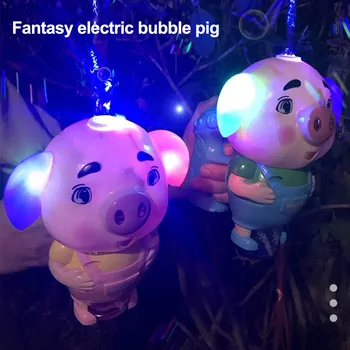 

Cute With Music Light Cartoon Pig Shaped Blowing Toys Outdoor Play For Toddler Bubble Machine Plastic Handheld Bathtub