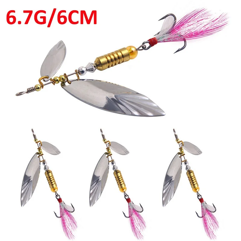 

Rotating Spinner Spoon Fishing Lure Metal Sequins Bait Wobbler Pesca Fishing Tackle for Bass Trout Perch Pike