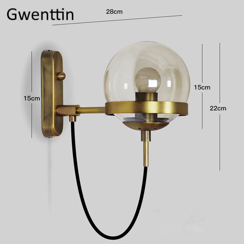 Nordic Glass Wall Lamps Modern Magic Bean Black Gold Sconce Wall Lights for Home Lighting Fixtures Industrial Lamp Loft Decor