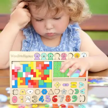 

Kids Wooden Digital Geometric Puzzle Board Exercise Judgment and Discrimination Kids Montessori Learning Educational Toys