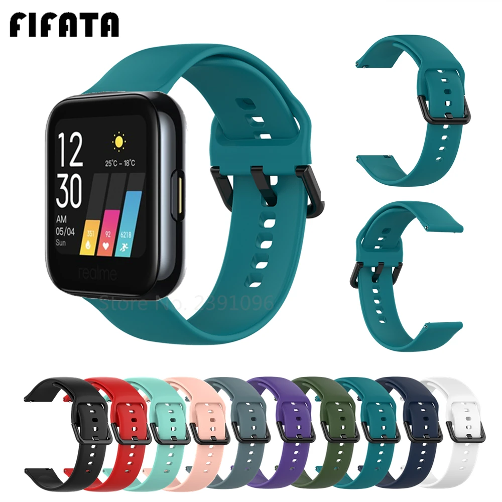 Realme 스마트 시계 스트랩 용 FIFATA 스포츠 실리콘 손목 밴드, 아너 ES, Garmin Venu SQ 스트랩용 20m..