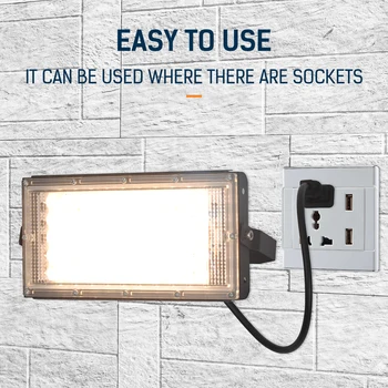 

50W LED Flood light AC 220V 230V 240V Warm Light White Light With Plug IP65 Waterproof Outdoor Floodlight Street Lights