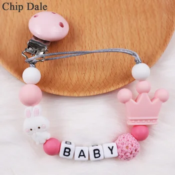 

Chip Dale Rabbit Personalized Name Baby Pacifier Clips Holder Chain Infant Dummy Clips Newborn Attache Sucette Baby Feeding