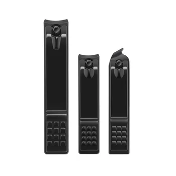 

1 set Nail Clippers Set Black Carbon Steel Nail Cutter Sharp Oblique Toe Nail Clipper Nail File for Men Women Foot Care Tool NS