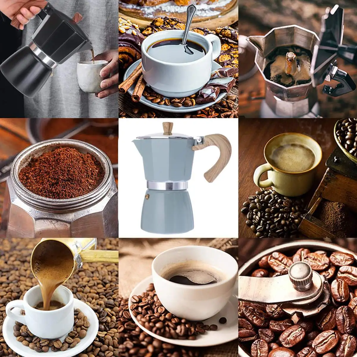 150 мл, 300 мл, Кофеварка из алюминия, Mocha, эспрессо, Перколятор, горшок, Кофеварка, Moka, горшок, плита, Кофеварка