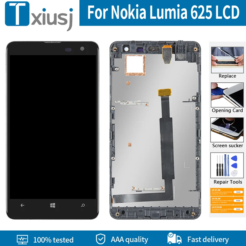 4 7 &quotоригинальный экран для Nokia Lumia 625 RM-941 LCD дисплей сенсорный дигитайзер в сборе