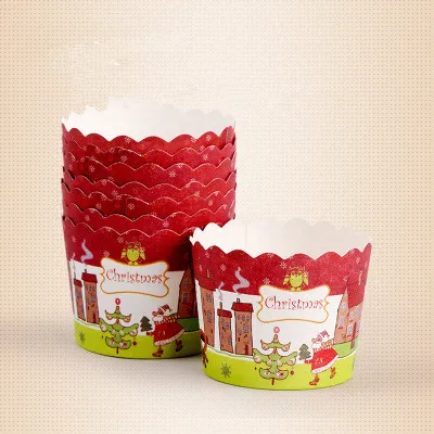 50PCS 50 шт Рождественский Снеговик кекс Бумага чашки для рождественской вечеринки форма для порционного кекса выпечки чашки Чехлы лоток для кексов Бумага - Цвет: 50PCS