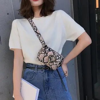 

2019 Waist Bag Female Belt New Brand Fashion Serpentine Chest Handbag Unisex Fanny Pack Ladies Waist Belly Bags Purse Teenager