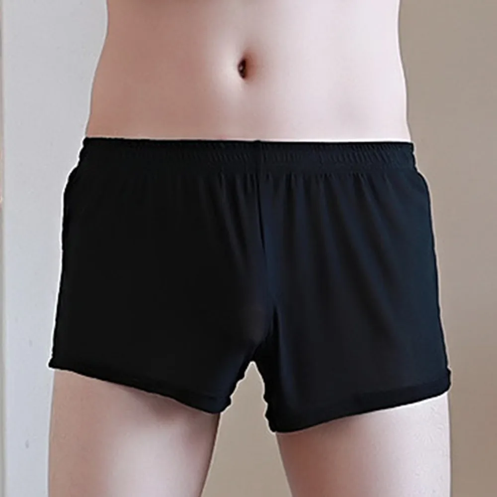 Ice Silk Mens Boxer Shorts Soft Stretch Comfortable Breathable Men  Underwear Boxers Trunks Loose Cool Panties Home Sleep Wear