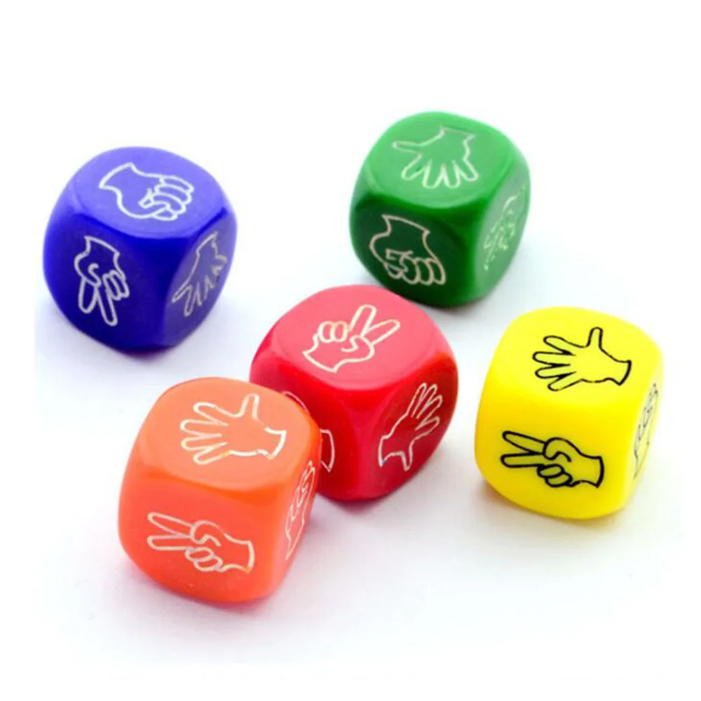 multicolor 2 шт. Веселые кости, настольные игры, игрушки 2 см, креативные пальчиковые игры, кости, бумага, ножницы, игрушечные ножницы, камень, семейные вечерние принадлежности - Цвет: multicolor