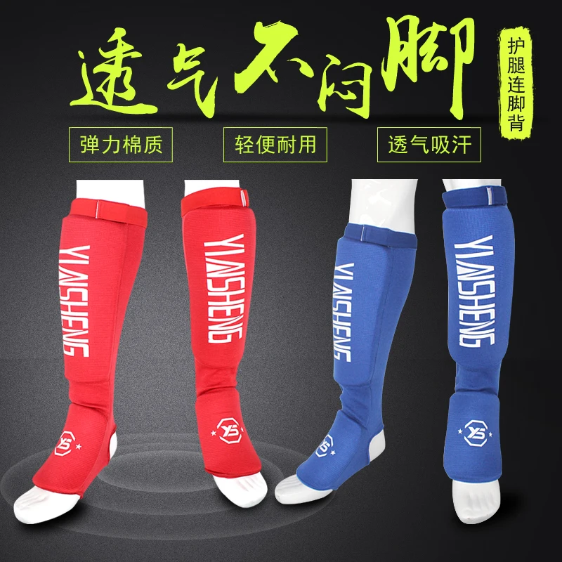 

1 Pair Shin Instep Pads MMA Leg Foot Guards Muay Thai Kick Boxing Guard Protector With Hook & Loop Shin and Instep Guards