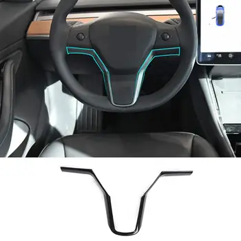 

Suitable for Tesla MODEL 3 interior modified accessories steering wheel carbon fiber decorative sequins Car Accessories