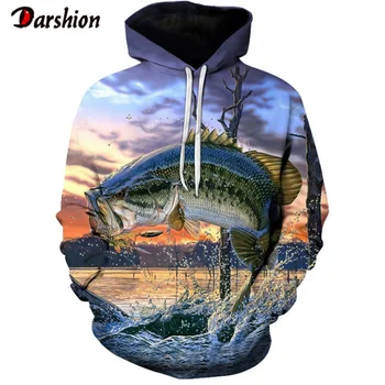 

Fashion Casual Hoodie Winter Plus Size Harajuku Unisex 3D Sweatshirt Fish Pattern Fashion Brand Hoodies Pullovers Sweatshirts