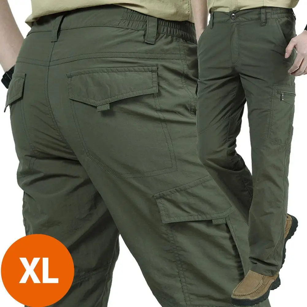 Men's Thin Pants Cargo Work Army Breathable Waterproof Quick Dry Men Pants Casual Summer Trousers Military Style Tactical Pants - Цвет: XL