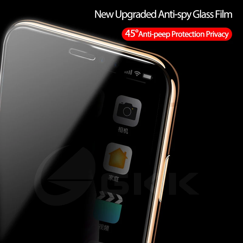 GKK 3D антишпионское закаленное стекло для iPhone X XS MAX XR 6 6S 7 8 Plus 11 Pro Max защита экрана 9H для IPhone 11 pro Max