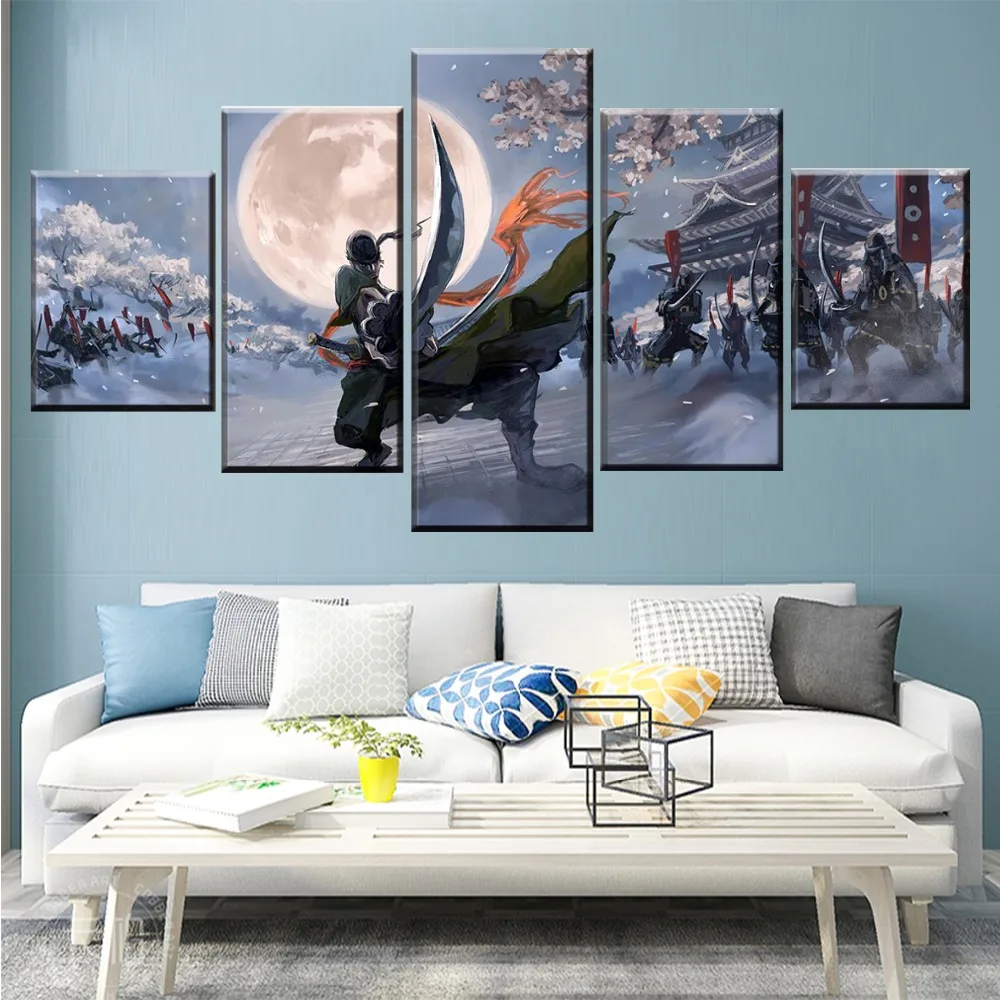 Canvas-Poster-Painting-5-Pieces-Wall-Art-Animation-One-Piece-Roronoa-Zoro-Prints-Pictures-Home-Decoration(2)