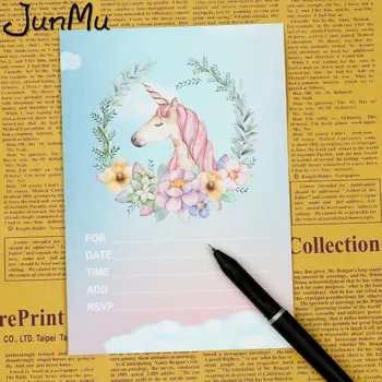

12PCS/Set Unicorn Invitations Card Wedding Decoration Birthday Party Invitations Card Kraft Envelope Invite Wedding Flamingo