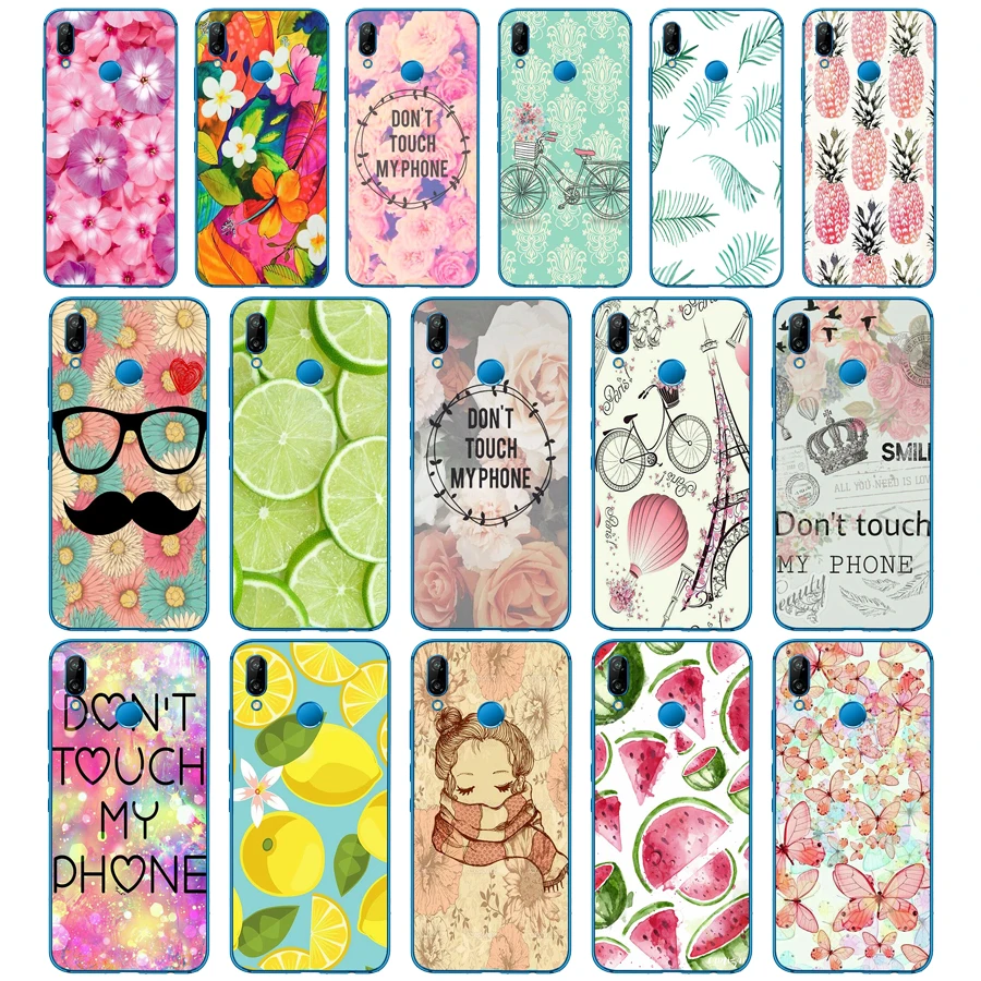 77DD Do Not Touch My Phone Pink Flower Soft Silicone Cover for Huawei P9 P10 P20 P30 Lite mate 10 20 PRO lite p smart 2019 case | Мобильные