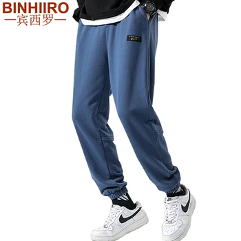 

2020 Spring Men's Casual Pants Lightweight Breathable Fashion Solid color Ankle Length Pants micro-elasticity Jogging Sweatpants