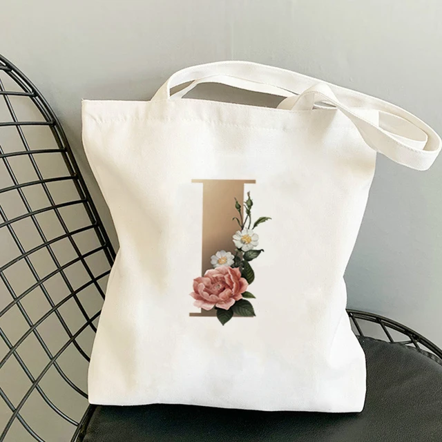 Tote Bag Anime Women Cotton on the Frame Shorts Bags Paper Shopping for Boutique Flower Letter Cart Woman Raffia Shoppers With I