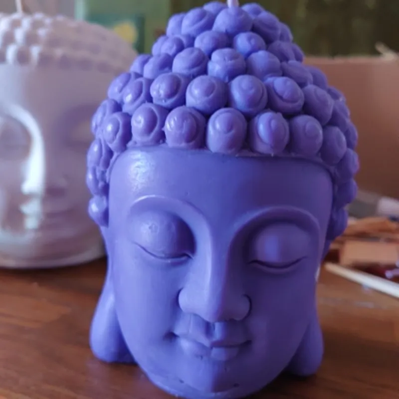 Big Size Buddha Head Candle Mold Scented Wax Mould Aroma Gypsum Resin Crafts Decorations Silicone Molds for Making | Дом и сад