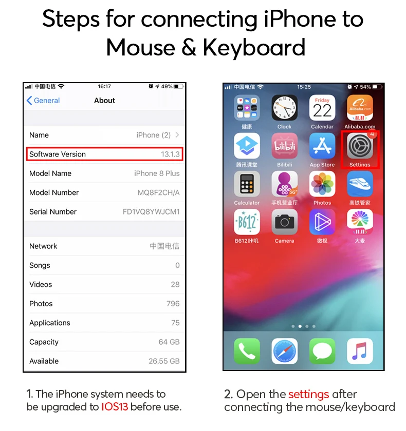 Uthai C48 для iPhone OTG адаптер Lightning на 2USB зарядка конвертер держатель для мыши U диск IOS13 iPad iPhone X 11 7 8 XR