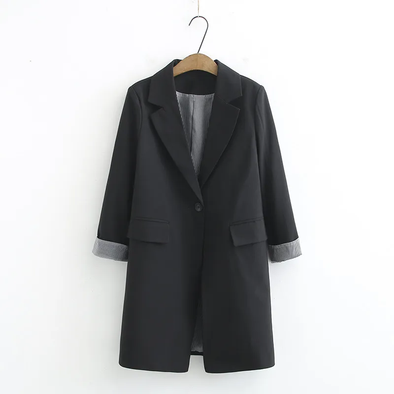 

Oversize Women Blazer Jacket New Spring Autumn Clothing Korean Mid Long Outerwear Lady Workwear Office Blazers Coats Casual Tops