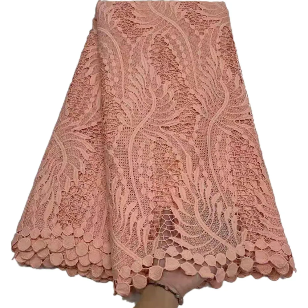 

2021 Latest African Mesh Lace Fabric Embroiderey Lace French Guipure Laces Fabric For Nigerian Wedding Party Sewing qx66-495