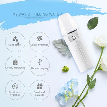 

Portable Nano Mist Sprayer Facial Steamer Moisturizing Beauty Instrument USB Charge Handy Atomization Mister Device Beauty Tool