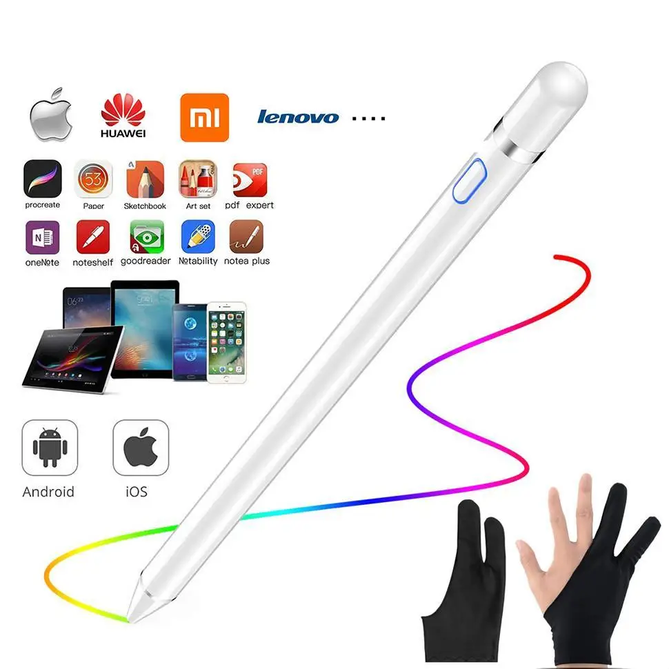 

Active Stylus Touch Pen For Apple iPad Pro 11 12.9 10.5 9.7 miini 5 Air Smart Capacitance Pencil For iPhone Huawei Xiaomi Tablet