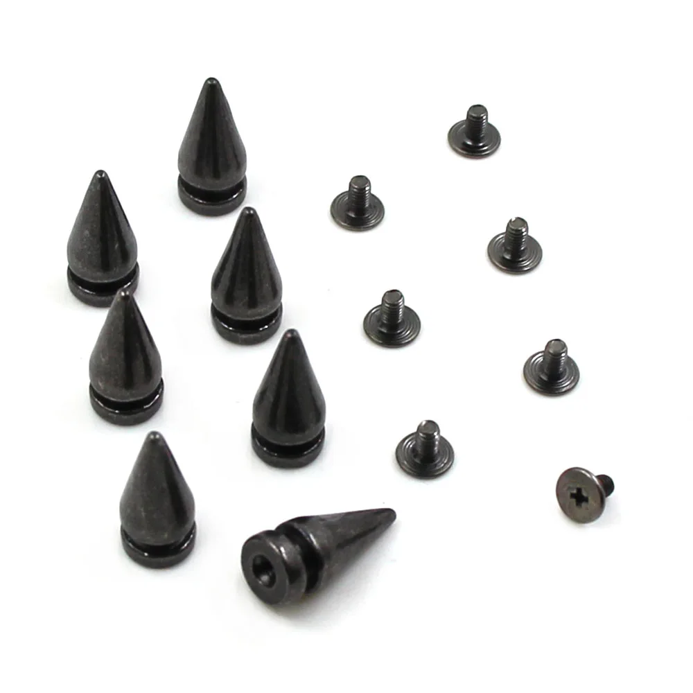 50Pcs Sliver Gold Spikes And Studs For Punk Rock Leather DIY Conical Metal Stud Screwback Nailheads Rivets For Shoes Clothes Bag