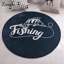 Zeegle круглый рыболовный коврик для гостиной, детской спальни, противоскользящие износостойкие детские коврики для ползания, коврики для стульев