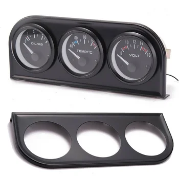

Car Triple Meter Kit 3 In 1 Volt Meter Water Temp Oil Pressure Gauge Tachometer